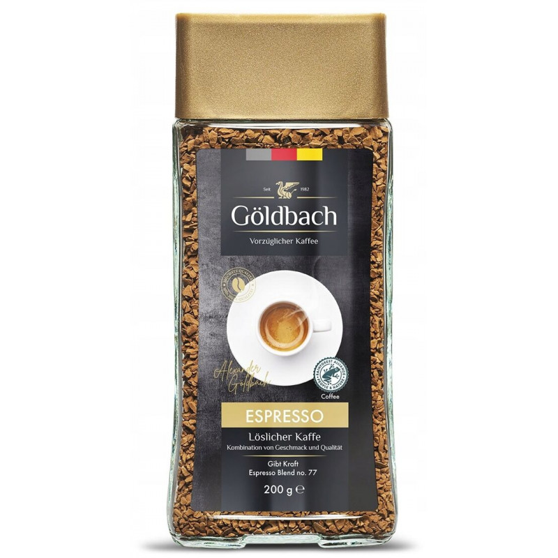 GÖLDBACH 200G ESPRESSO RAINFORESTCOFFEE INSTANT GLASS