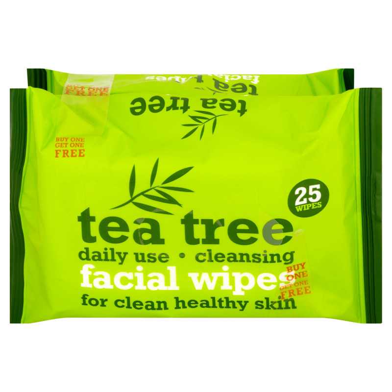 XBC FACE WIPES TEA TREE TWIN PACK 24/12/25 