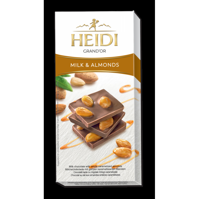 HEIDI šokolāde Grand'Or Milk Almonds 100g EXP 27/12/2024