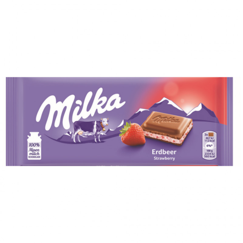 MILKA 100G STRAWBERRY CHOCOLATE 