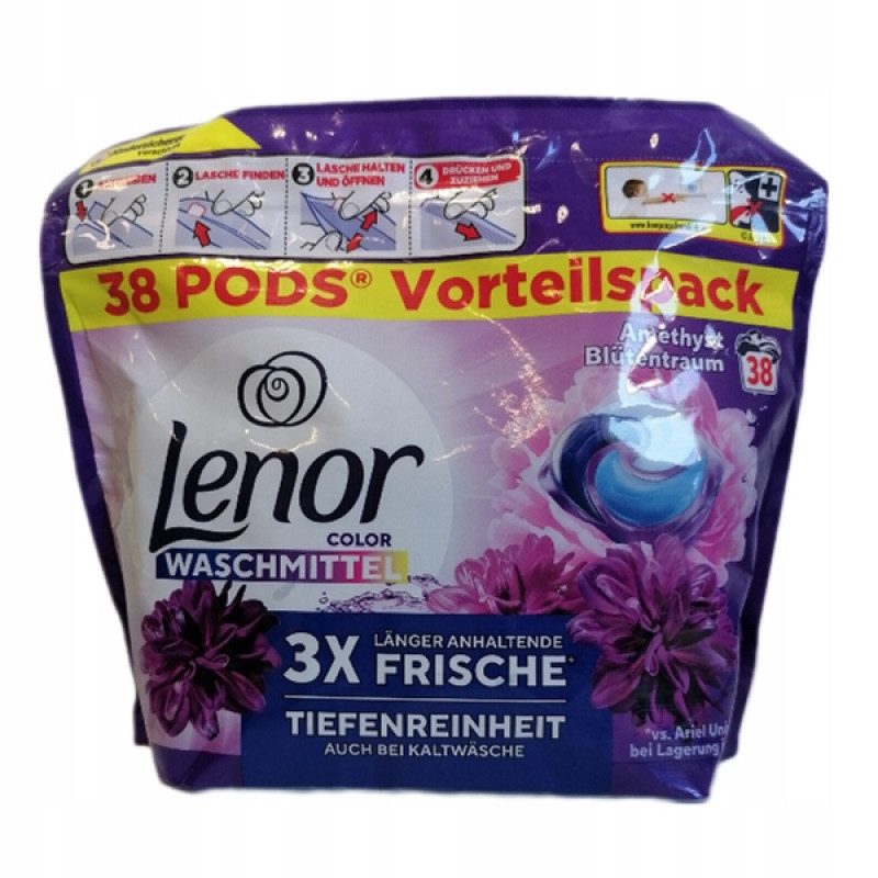 Lenor krāsainas veļas mazgāšanas kapsulas 3in1 Color Amethyst 38gab