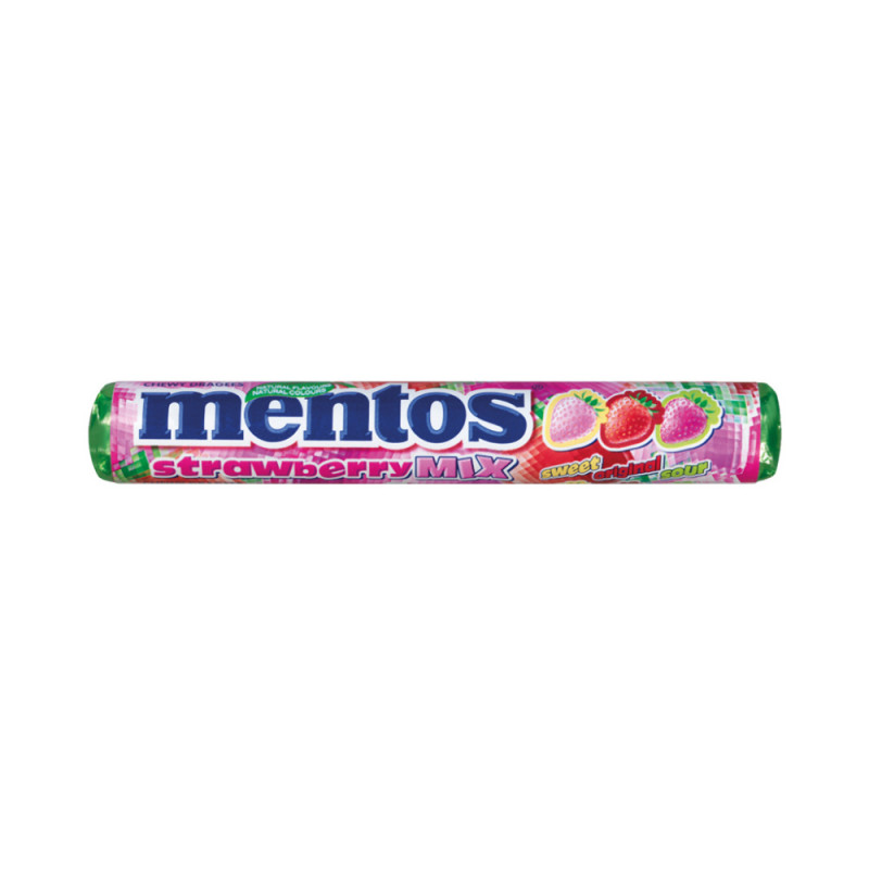 Mentos košļājamās dražejas Strawberry MIX 38g