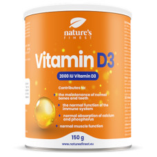 Nature's finest Vitamin D3. Augstas absorbcijas un dozācijas D3 vitamīns. 2000IU vienā devā. Ar dabisku citronu, bez cukura. 150g