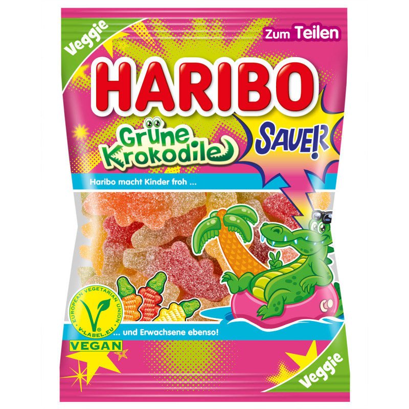 Haribo želejveida konfektes Grune Krokodile 175g