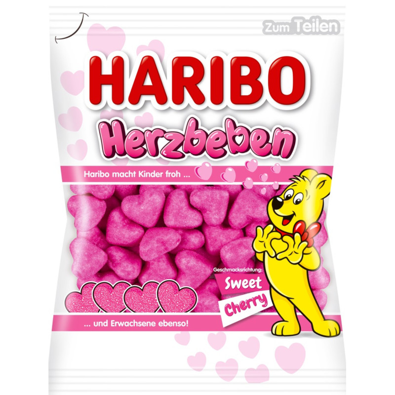 Haribo želejveida konfektes Herzbeben 160g