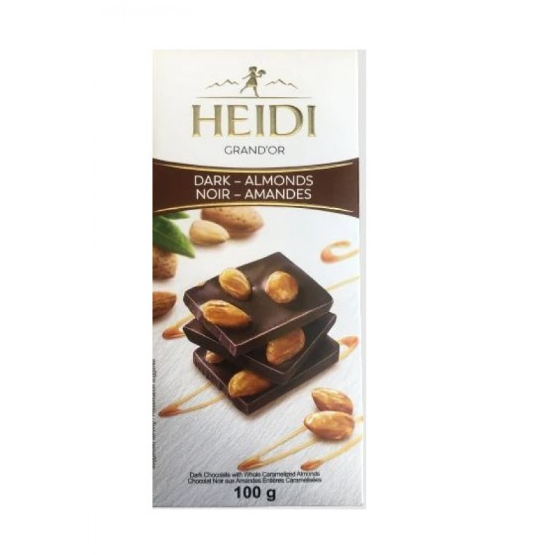 HEIDI šokolāde Grand'Or Dark Golden Almonds 100g EXP 27/12/2024