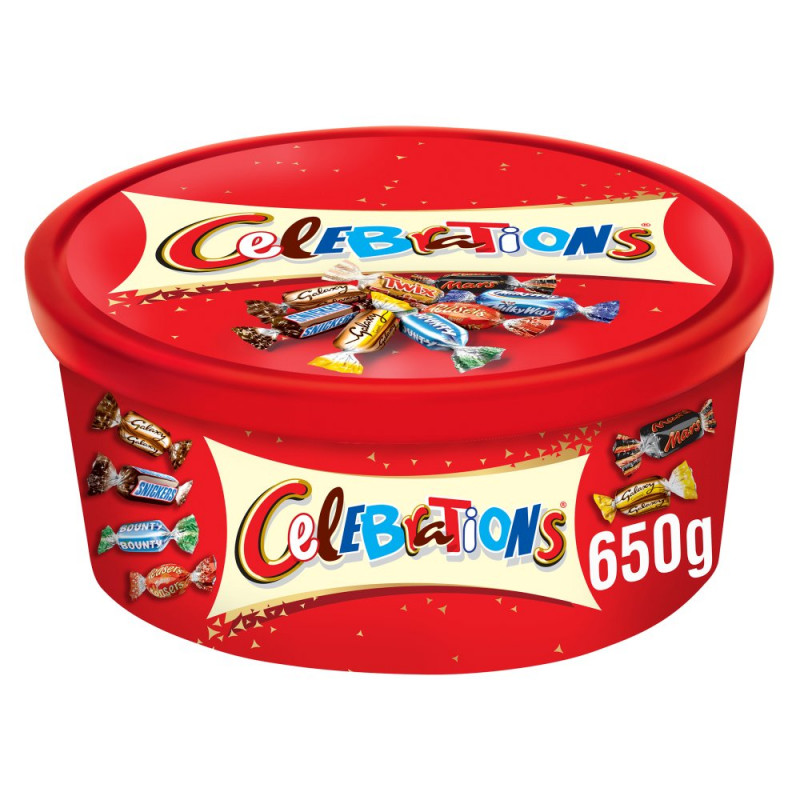 Celebrations konfektes plastmasas kārbā 550g