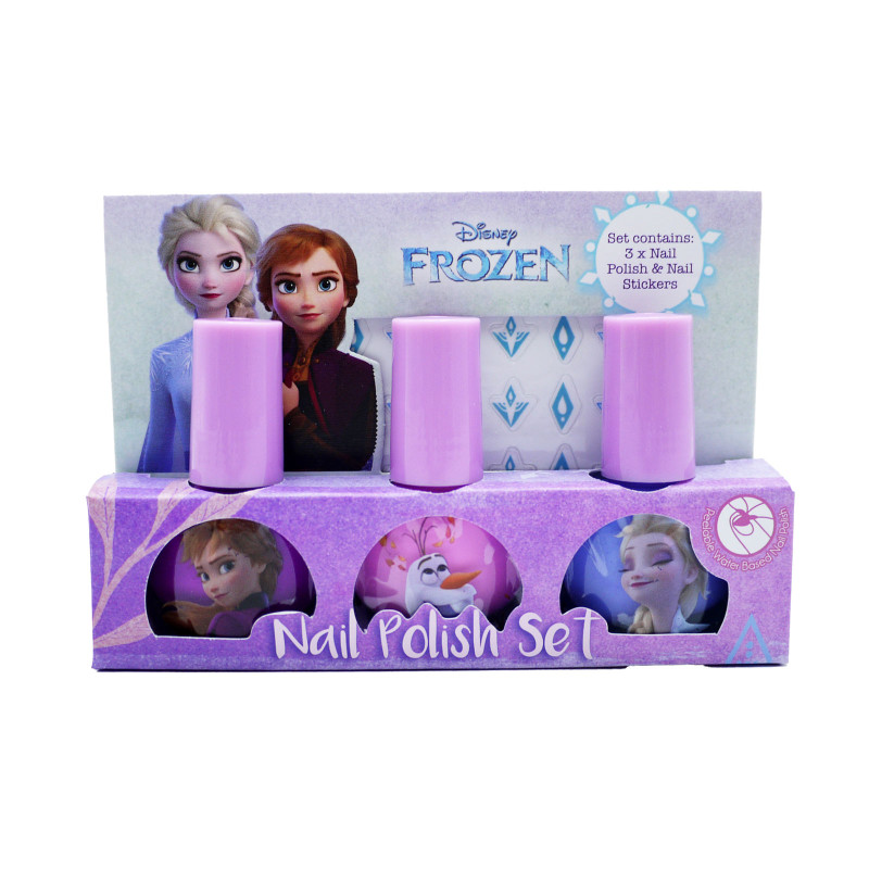 Disney Frozen nagu laku komplekts ar uzlīmēm 3x4ml