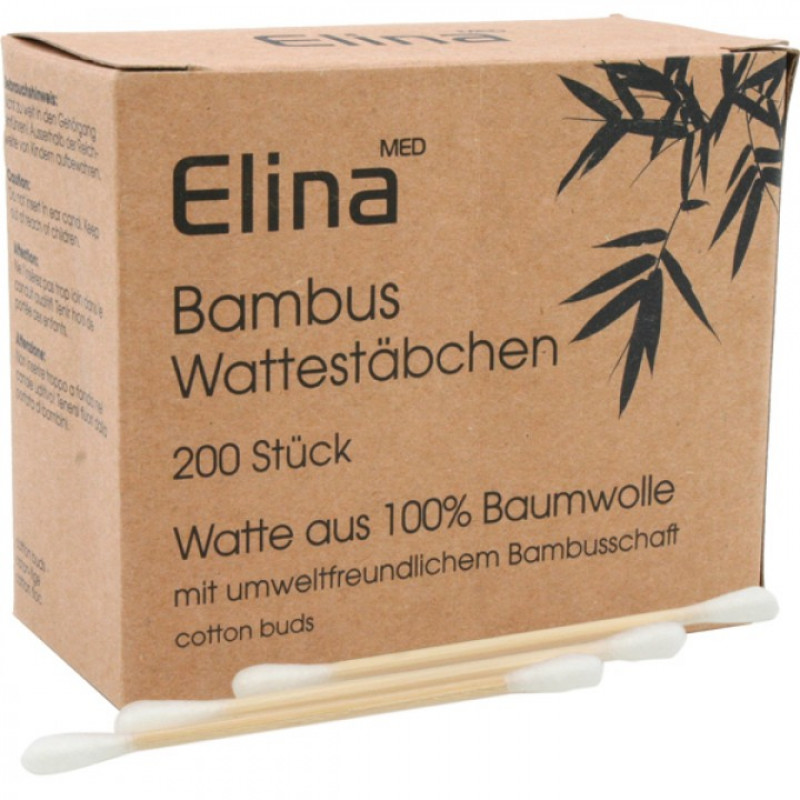 Elina ausu kociņi Cotton buds bamboo 200gab